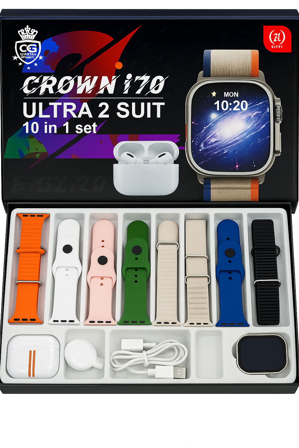 Crowm i70 Ultra 2 | Smart Watch & Earbuds Combo