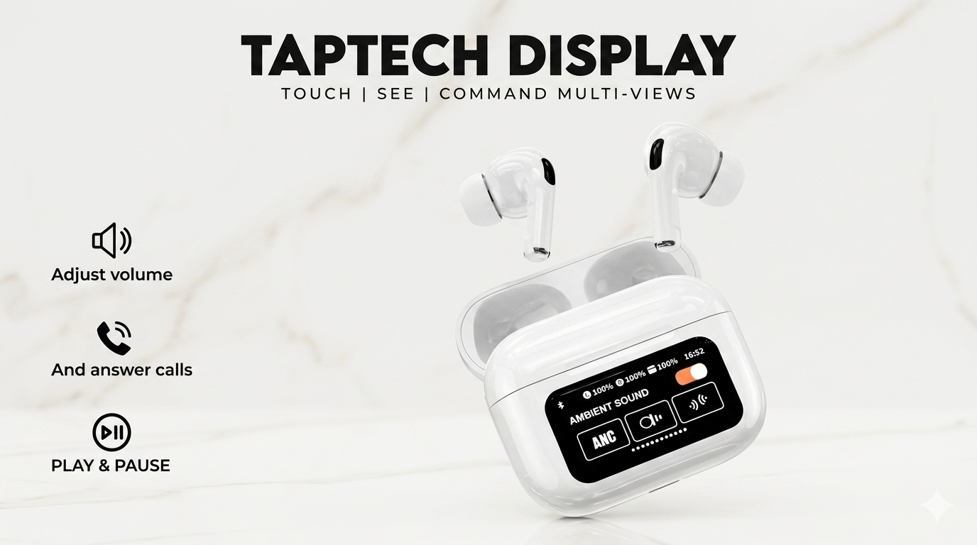 A9 LED Screen Earbuds β Smart Display & Premium Sound - Image 3