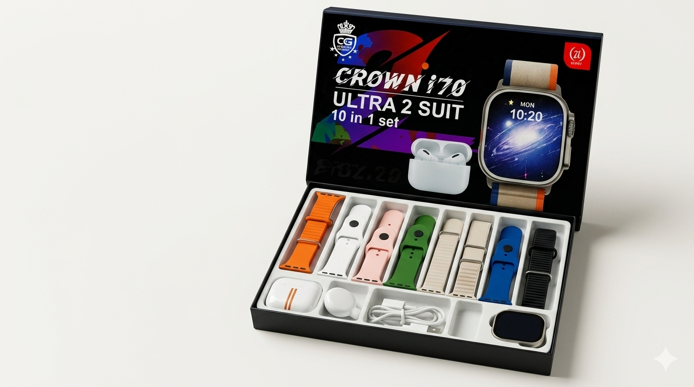 Crowm i70 Ultra 2 | Smart Watch & Earbuds Combo - Image 2