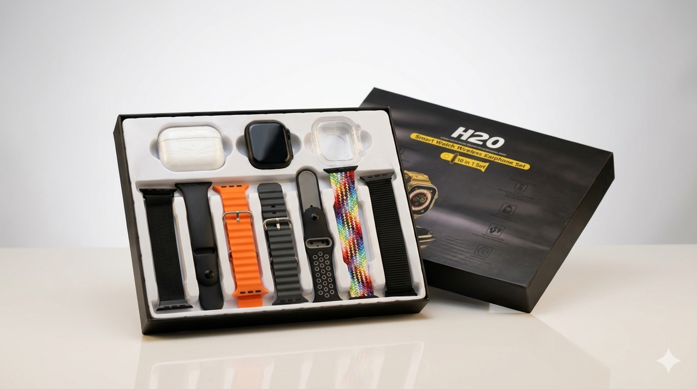 H20 10 in 1 | Smart Watch with Bluetooth AirPods Combo