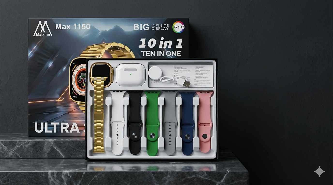 Ultra 3 Smart Watch 10-in-1 Combo with Earbuds & 7 Straps - Image 2
