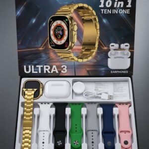 Ultra 3 Smart Watch 10-in-1 Combo with Earbuds & 7 Straps